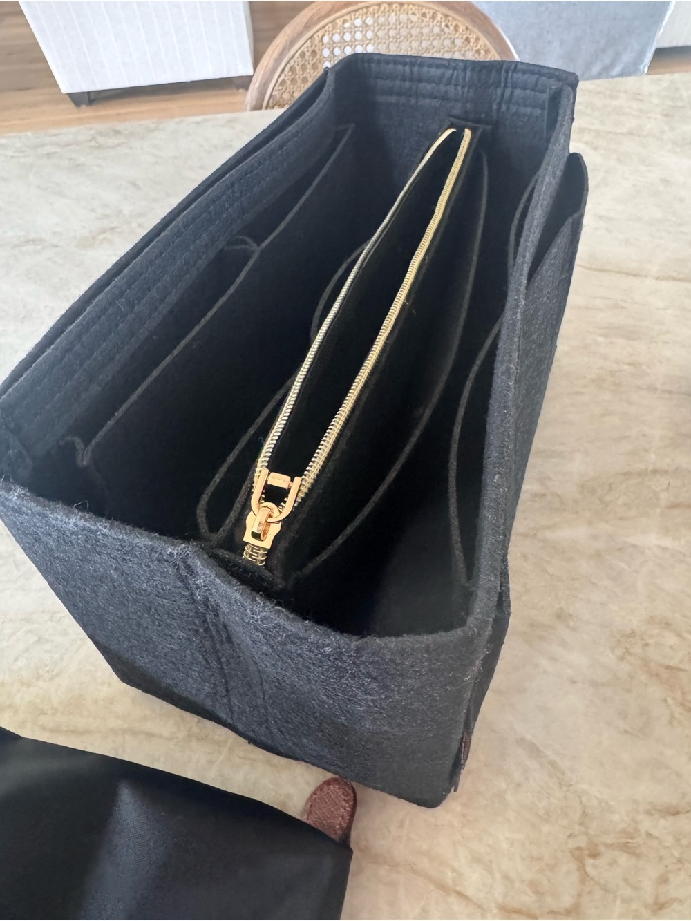 Longchamp Le Pliage Large Black Nylon Tote NEW w/ Tags + Organizer - Picture 7 of 13